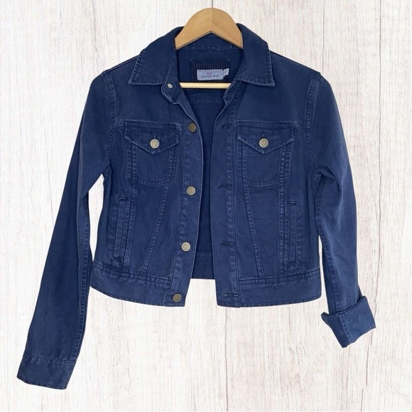 VINEYARD VINES Navy Blue Denim Jacket, XS - Picture 4 of 9